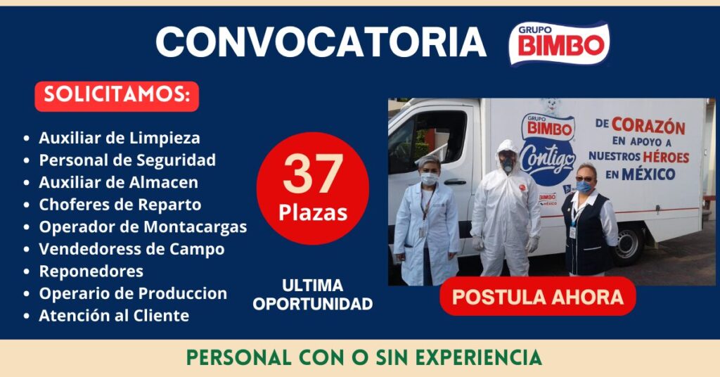 Bimbo solicita personal